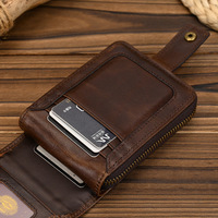 Dompet Pria Kulit Asli Berkualitas Tinggi, Minimalis, Kasual, Mewah, Vintage, untuk Kartu Kredit dan Kartu Bisnis