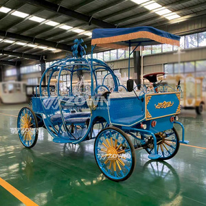 Carruaje eléctrico personalizado con forma de calabaza, vehículo sin caballos de estilo princesa vintage para eventos al aire libre y fotografía de bodas - Product Image 2