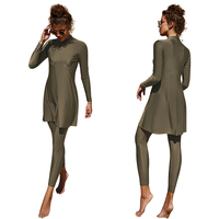 Volledige Overdekte 2Pcs Bescheiden Badpak Vrouwen Moslim Islamitische Badmode Muslimah Zwemmen Pak Burkinis