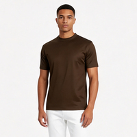 T-shirt col rond pour homme, coupe classique, en coton mercerisé de qualité supérieure, couleur unie, logo personnalisé, décontracté – Fournisseur en gros très demandé