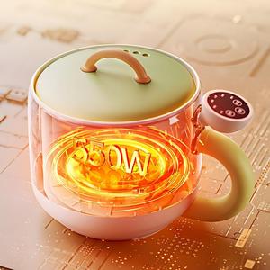 <span class=keywords><strong>Mini</strong></span>-cocotte électrique antiadhésive pour la préparation rapide de plats domestiques, avec couvercle et poignée, pour nouilles instantanées - Product Image 5