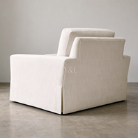 Fauteuil d'appoint moderne en tissu avec housse, fauteuil lounge individuel rembourré avec base à jupe