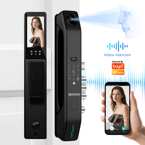 قفل باب التعرف على الوجه ثلاثي الأبعاد تلقائي إلكتروني بالكامل بصمة إصبع بيومترية ذكية مع مسح الوجه للمنزل - Product Image 1