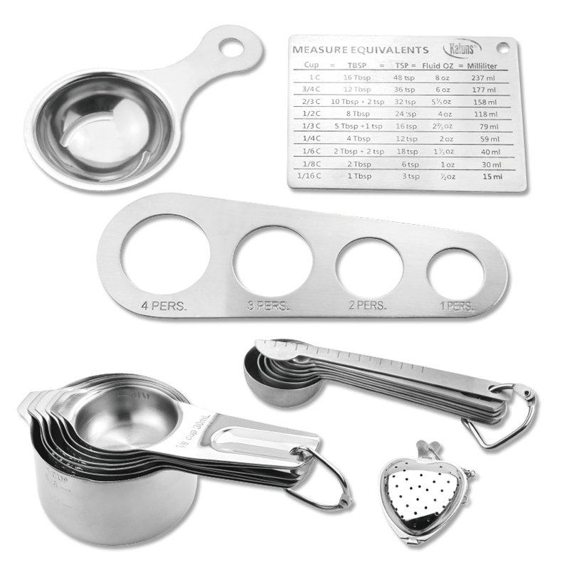Измерительные Чашки и ложки, 7 портативных ложек и 7 портативных чашек, профессиональный Прочный комплект