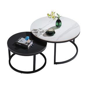 Mesa de Centro Moderna para Sala de Estar, con Patas de Acero Dorado y Panel Superior de Madera, Estilo Lujoso, para <span class=keywords><strong>Café</strong></span> o Té - Product Image 3