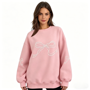 Sweat-shirt pour femme à col rond, coupe ample, imprimé, style universitaire d'hiver, design personnalisé - Product Image 1