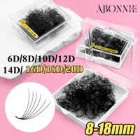 Abonnie 0.05 Long Stem Loose Lash Fans 500 Mink Pro Made Fans Extensions de cils à base fine et pointue Promade Lash Extension Fans