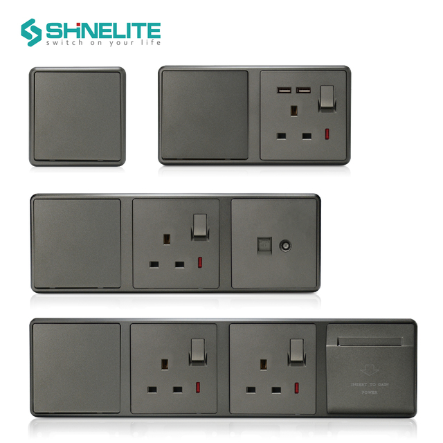 SHINELITE  Modular Design 10 a Wall Switches and Sockets Different Frames for Home/ Office/ Hotel