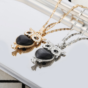 Di trasporto del nuovo creativo di disegno del Maglione della <span class=keywords><strong>collana</strong></span> dei monili dell'uccello commercio all'ingrosso personalizzati nome <span class=keywords><strong>collana</strong></span> del <span class=keywords><strong>gufo</strong></span> del diamante della <span class=keywords><strong>collana</strong></span> delle donne - Product Image 3