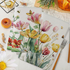 Floral Kitchen <b>Towels</b> 45x66cm <b>Microfiber</b> Set Of 2 For Home Decor And Dish Use - Product Image 3