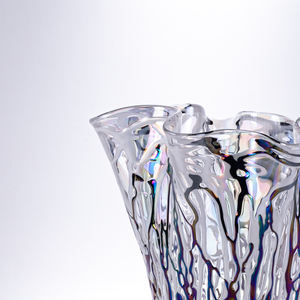 घरेलू इंटीरियर के लिए थोक आधुनिक डिजाइन मोती रंग मुरानो ग्लास टेबलटॉप वेस - Product Image 4