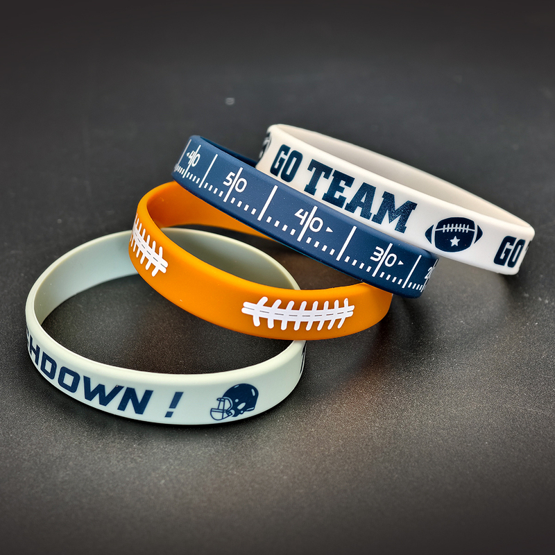 Football Silicone Bracelet Motivational Rubber Wristbands