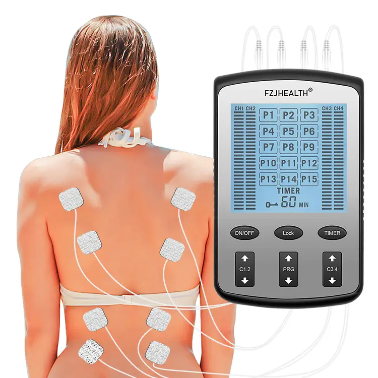 Dispositivo de electroterapia manual TENS, masajeador de pulso electrónico para electroterapia, control del dolor, 15 modos