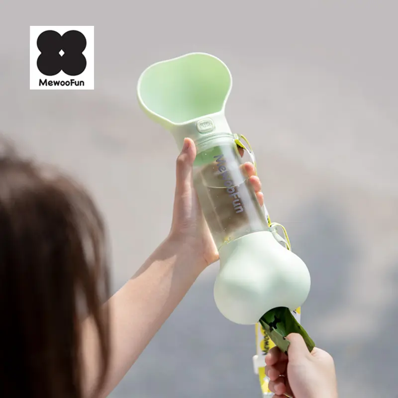 Megwoofun Botol Air Kecil 286Ml, Botol Air Anjing, Tempat Makan Hewan Peliharaan untuk Anjing Putih