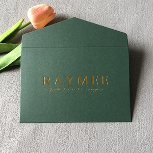 사용자 정의 하이 퀄리티 럭셔리 금박 로고 다크 그린 진주 멋진 종이 보석 가방 봉투 유형 - Product Image 3