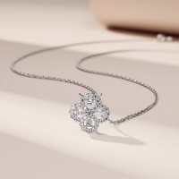 Collier en moissanite de style européen et américain, polyvalent et tendance, avec anneau rond