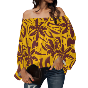 Chemisier en mousseline de soie pour femme, haut décontracté, ample, Sexy, Style Tropical hawaïen, imprimé <span class=keywords><strong>fleurs</strong></span>, épaules dénudées, vente en gros - Product Image 4