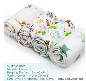 Manta de bebé de tela de muselina orgánica 100% certificada por GOTS, manta envolvente a precio antibolitas, 100% de algodón <span class=keywords><strong>para</strong></span> el hogar, Hospital, Hotel - Product Image 6