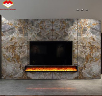 Nouveau matériau en marbre avec veines dorées Dalle de marbre doré effet marbre doré Bugatti poli pour panneau de mur intérieur