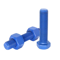 Tige filetée à double tête en acier inoxydable M10 goujon et barre à filetage complet en téflon bleu revêtu de téflon filetage M4 standard DIN