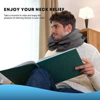 HKJD Oreiller de civière cervicale gonflable Coussin de soutien cervical réglable à 3 couches pour la relaxation du cou et des épaules