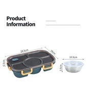 Promotion à bas prix Purecook, cadeau, bol à soupe en acier inoxydable à 6 boucles, 5 compartiments, grande capacité 1400 ml, boîte à lunch en PP