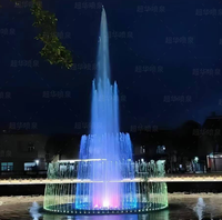 Fuente de Agua Circular Moderna para Paisajes, Fuente Decorativa de Chorro Alto para Exteriores con Sistema de Control Inteligente