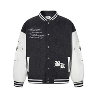Blouson Bomber Léger Classique Brodé Style Universitaire Streetwear pour Homme – Veste Décontractée Type Letterman – Vente en Gros