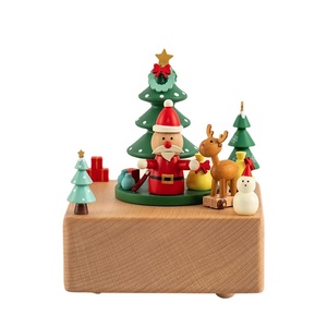 OEM/ODM nouvelle idée personnalisée arbre de Noël carrousel boîte à musique Noël tasse à café animaux carrousel boîte à musique pour cadeau - Product Image 1