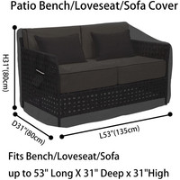 Housses de protection en polyester résistantes à l'eau pour chaise de terrasse, chaise longue, canapé double et banc avec fermeture élastique – Housse anti-poussière