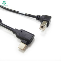 Cordon long USB C à B haute vitesse avec noyau en ferrite EMI pour scanner d'imprimante câble USB Type C mâle à B mâle à angle droit