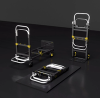 Chariot utilitaire pliable en aluminium 2 en 1, capacité de charge de 300 lb, pour déplacer les bagages et les boîtes