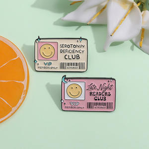 Broches personnalisées pour cartes de visite du club des lecteurs nocturnes, épingles de revers personnalisées avec expressions emo, bijoux amusants, cadeau pour amis - Product Image 3