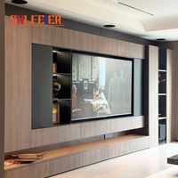 Meuble TV moderne en bois, console multimédia, centre de divertissement avec rangement personnalisé pour salon, meubles contemporains pour la maison américaine