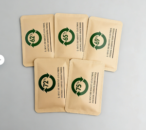 แพ็คควบคุมความชื้นแบบพรีเมียม 2 ทาง สำหรับซิการ์ สมุนไพร อาหาร ปรับความชื้นได้เองตามความต้องการ RH 49 62 72 เปอร์เซ็นต์ แพ็คเจลควบคุมความชื้นขายส่ง ขนาด 8 กรัม - Product Image 1