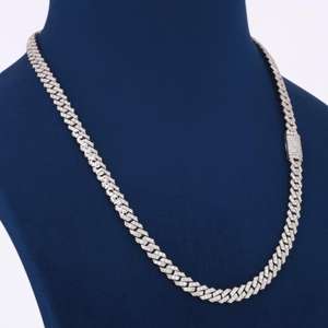 สร้อยคอเพชรแท้ เงินแท้ 925 พร้อมเพชรสร้างในห้องปฏิบัติการ เครื่องประดับหรูหราสำหรับเป็นของขวัญและขายส่ง - Product Image 1