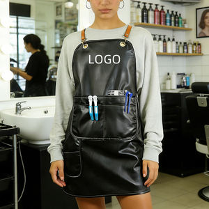 Delantal de Cuero PU Impermeable para Estilistas, Delantal de Barbería con Múltiples Bolsillos y Correas Ajustables, Logotipo Personalizado - Product Image 1