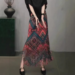 กระโปรงพลีทพิมพ์ลายดอกไม้สไตล์เกาหลี ผ้าชีฟอง ระบายอากาศได้ดี ดีไซน์สวยสง่า แฟชั่นสไตล์ชาติพันธุ์  ขายส่งออนไลน์ - Product Image 2