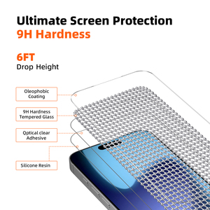 Biểu Tượng Tùy Chỉnh Bán Buôn Số Lượng Lớn 9H 2.5D Chống Xước Rõ Ràng Điện Thoại Tempered Glass Bảo Vệ Màn Hình Phim Cho <span class=keywords><strong>Iphone</strong></span> 17 Không Khí Pro Max - Product Image 4