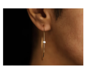 Modernos Pendientes de Aro con Diamantes de Laboratorio, Diseño Grande, Oro Sólido Hecho a Mano con Diamantes Creados en Laboratorio, Joyería Fina, Regalo para Ella - Product Image 1