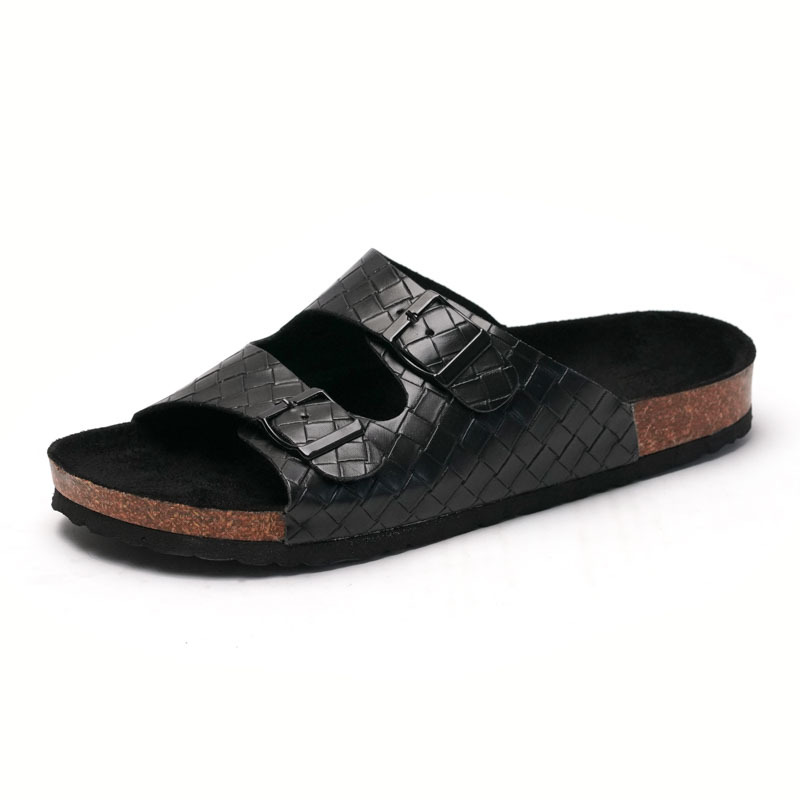 Cheap Slides Sandals Casual Flip Flops Beach Cork Sole Slippers Thick Bottom Cork Slipper for Men