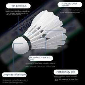 Pelota <span class=keywords><strong>de</strong></span> Bádminton <span class=keywords><strong>de</strong></span> Entrenamiento con Plumas <span class=keywords><strong>de</strong></span> Pato <span class=keywords><strong>de</strong></span> Primera Clase y Cabeza <span class=keywords><strong>de</strong></span> Plástico Espumado, Hecha en China - Product Image 5