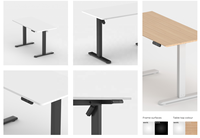 OKOMOKA Muebles de Oficina Personalizados, Silla de Escritorio Ergonómica Inteligente con Altura Ajustable Eléctrica, Mesa de Computadora Moderna de MDF para Oficina