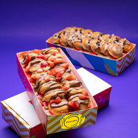 Boîtes jetables pour mini-crêpes, soufflés, gâteaux, gaufres, biscuits, boîte en papier pour crêpes, plateau pour mini-crêpes