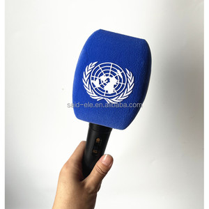 Microphone de reportage de qualité supérieure pour chaînes de télévision, pare-brise en mousse pour utilisation en extérieur, couverture en éponge pour microphone de presse, logo imprimé - Product Image 4