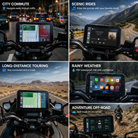 AOOCCI - Prix bas - Navigateur GPS portable pour moto avec écran tactile de 5 pouces - IP67 - CarPlay sans fil - Android Auto - Moniteur DVR pour moto