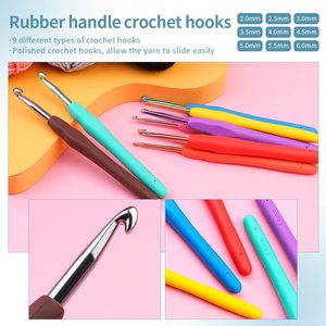 Kit de crochet DIY, ensemble de laine pour le crochet, ensemble d'outils de tricot pour débutants, sac de crochet portable pour les voyages, ensemble de matériel pour le tricot - Product Image 5
