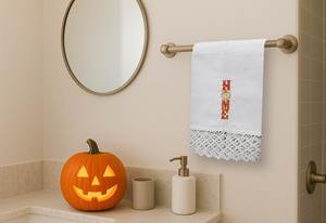 Home Halloween Linen <b>Guest</b> <b>Towel</b>, Fall Seasonal Hand <b>Towel</b>, Absorbent Linen Cotton Kitchen Bathroom Decor - Product Image 3