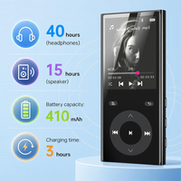 Lecteur MP3 5.3 avec écran TFT de 2,4 pouces, bouton tactile, en alliage de zinc, lecteur de musique portable, 2 emplacements pour cartes TF, haut-parleur intégré