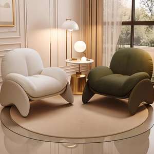 Sillón Redondo de Terciopelo Azul, Relleno de Espuma, para Sala de Estar, Sillón Individual para Adultos - Product Image 2